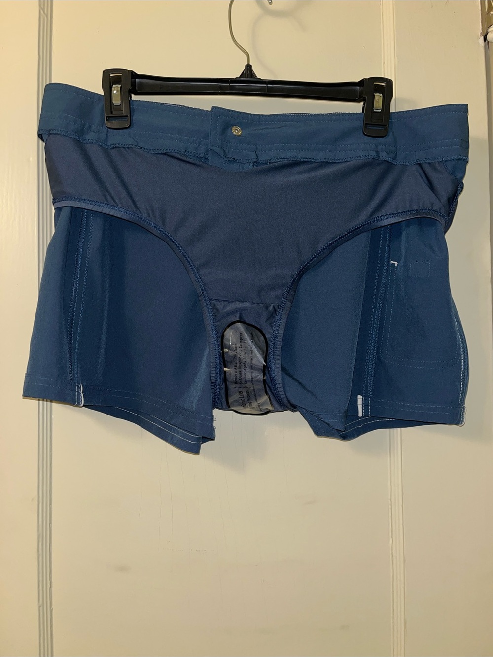 Free Country Blue Athletic Swim Shorts with White Stitching - Picture 3 of 6